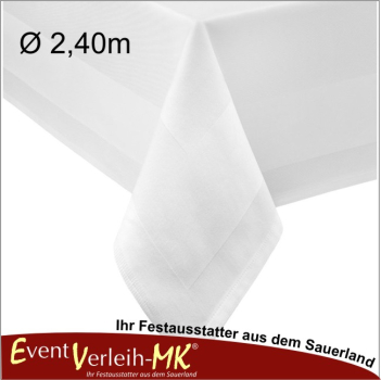 Tischtuch - weiß - 2,40m dm - inkl. Endreinigung